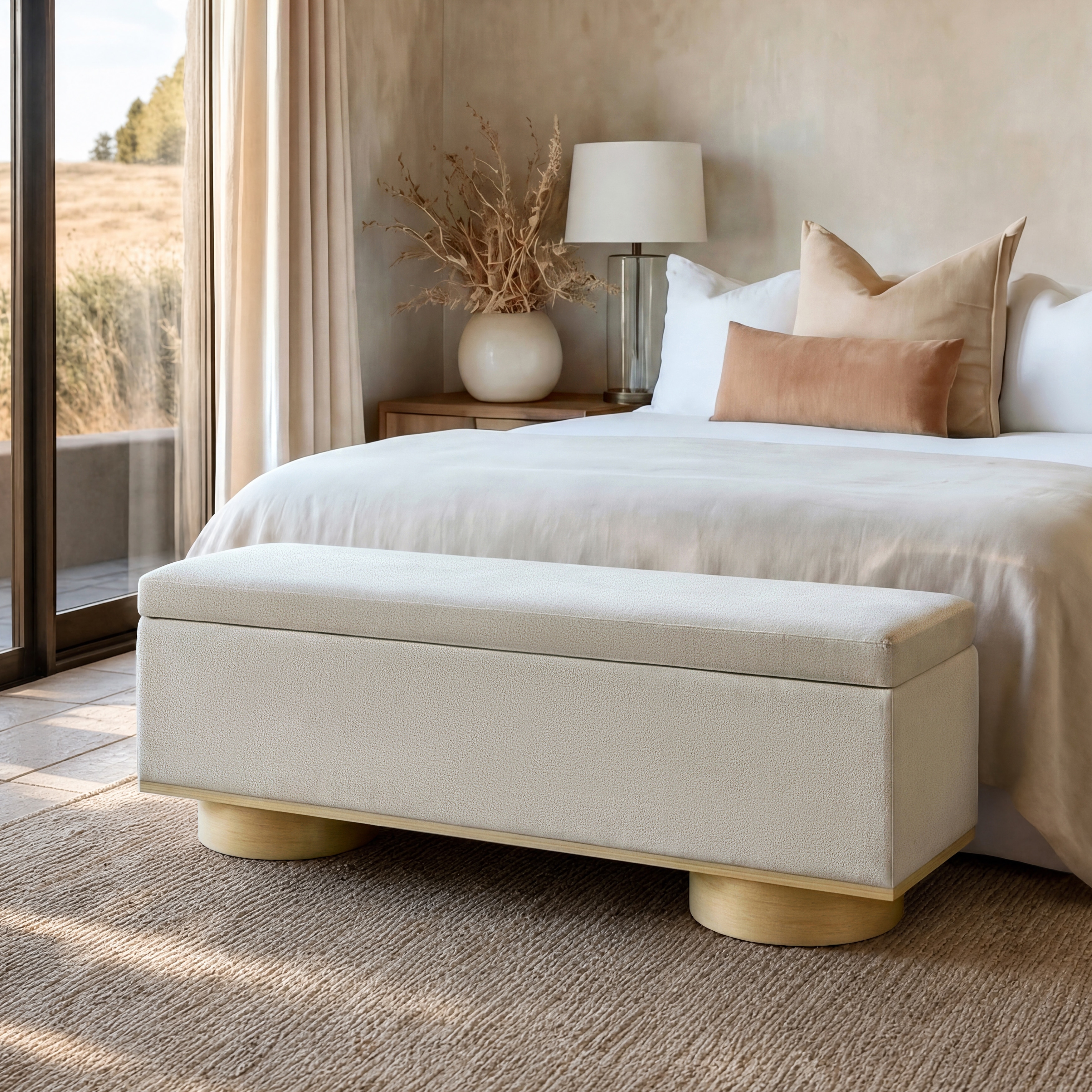 Christopher Knight Home - Arden Upholstered Storage Bench Faux Fur Ottoman with Hidden Lift-Top Storage