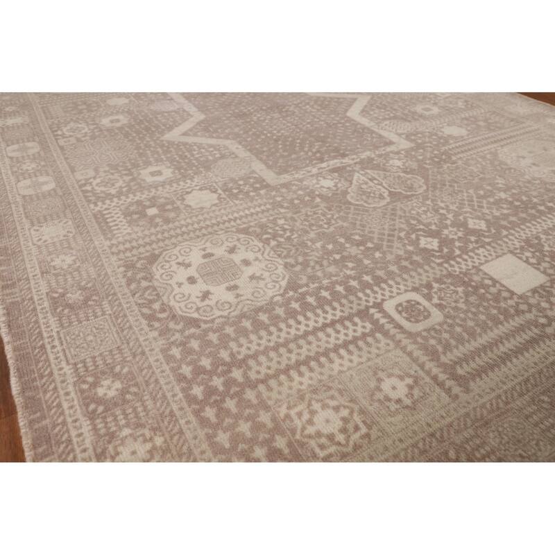 Geometric Oriental Area Rug Handmade Wool Carpet - 5'3"x 7'6"
