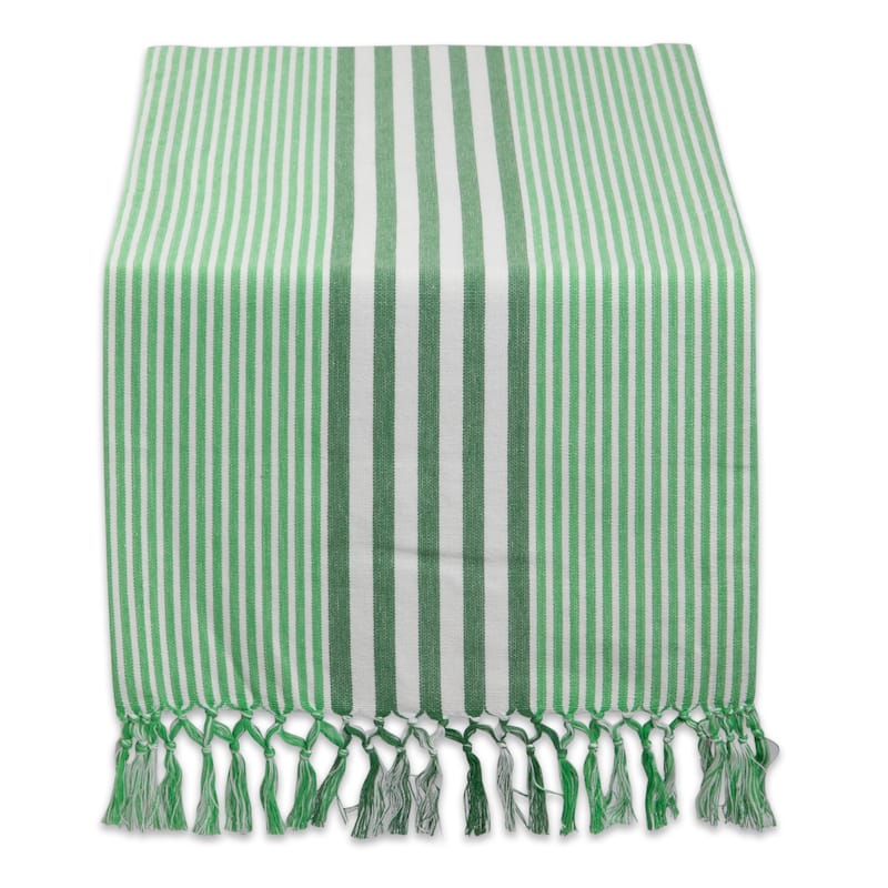 DII Grass Green Stripes Table Runner - Table Runner, 14x72" - Grass Green