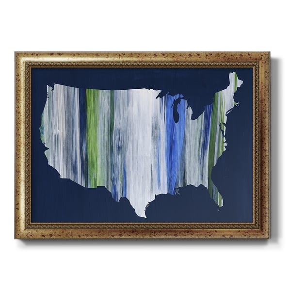 slide 2 of 9, Brushstroke USA Premium Framed Canvas- Ready to Hang 16X20 - Gold