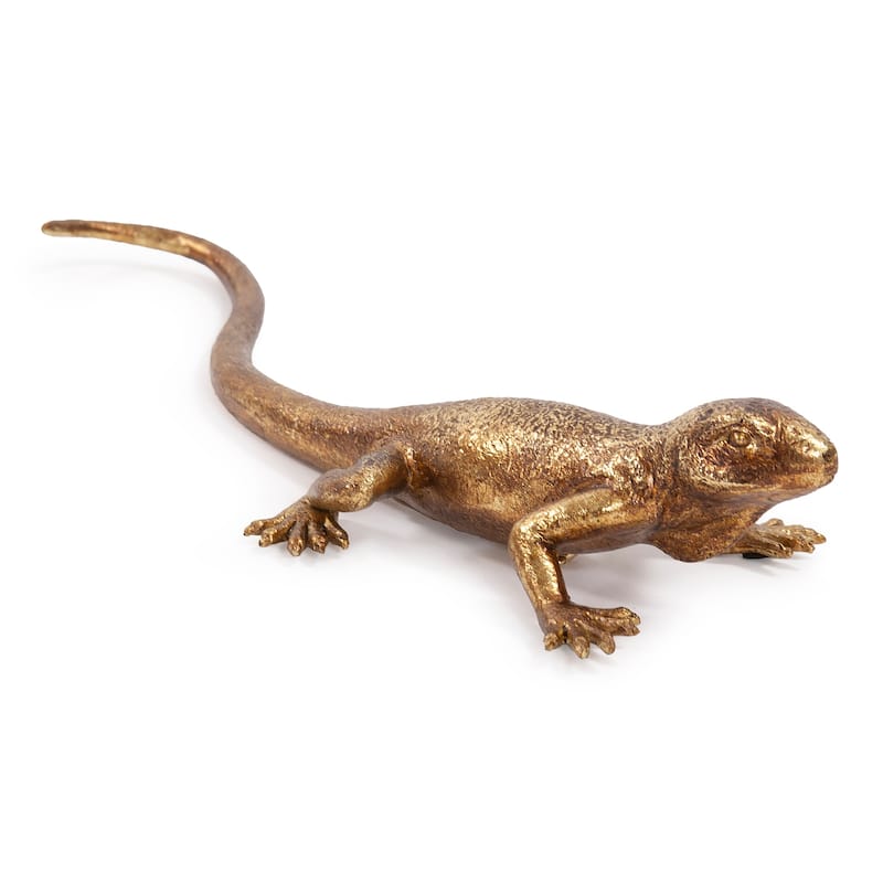 Allan Andrews Contemporary Gold Lizard with Dark Highlights Wall Decor - 13w x 5.1/2d x 2.1/4h