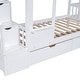 preview thumbnail 47 of 64, Elegant Twin over Twin Bunk Bed With 2 Drawers,3 Shelves and Slide,Sturdy Frame,s