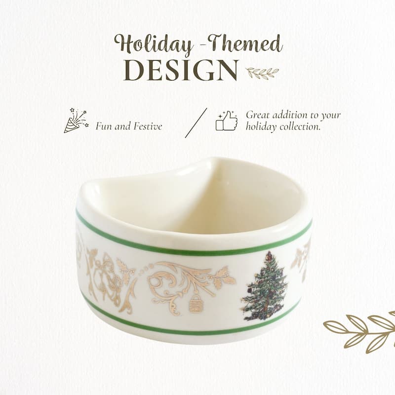 Spode Christmas Tree Gold Collection Set of 4 Napkin Rings - 2.75 Inch
