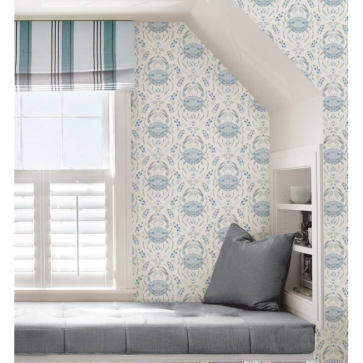NuWallpaper Blue Shellby Peel & Stick Wallpaper - 216 x 20.5 x 0.025