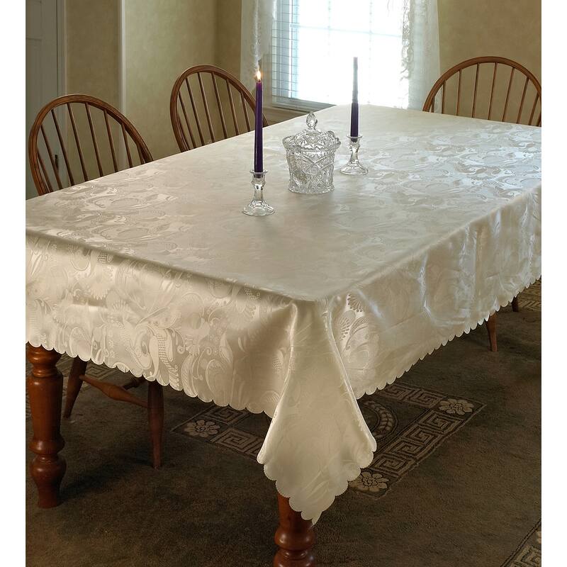 Violet Linen European Rose Pattern Tablecloth