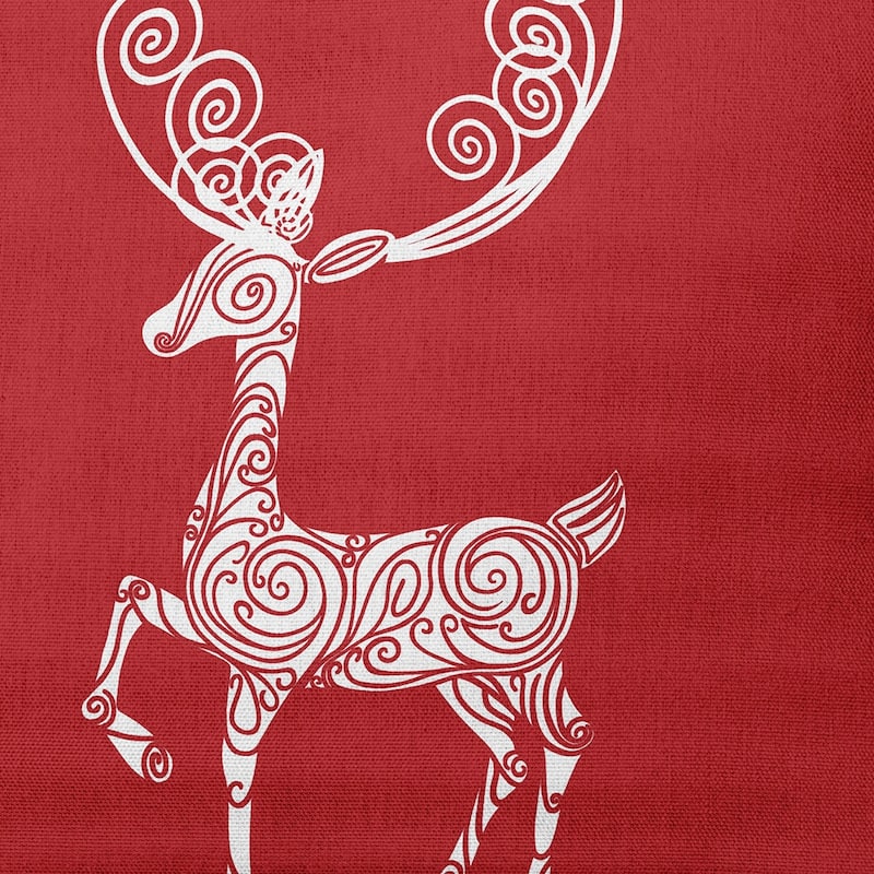 Fancy Christmas Reindeer Decorative Throw Pillow