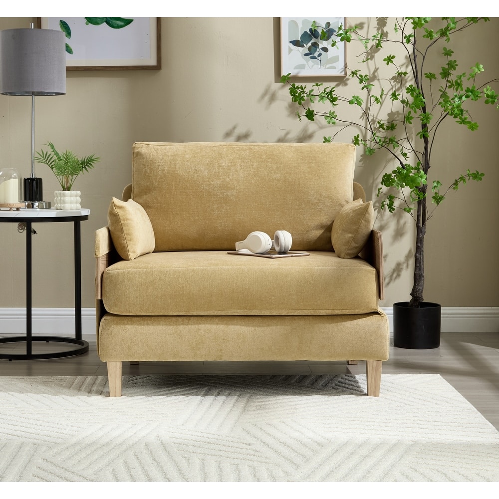 Chenille Upholstered 3-in-1 Convertible Sleeper Foldable Sofa Bed Recliner Chair with 3 Pillows