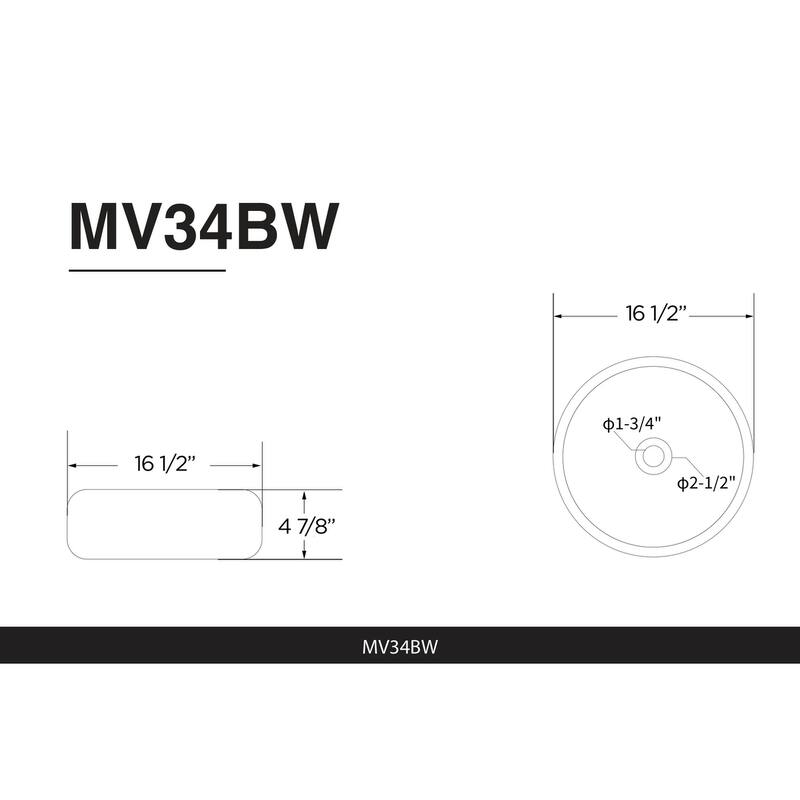 16 in. Round Vessel Bathroom Sink in Matte Black and Textured White Ceramic - 16 in Round