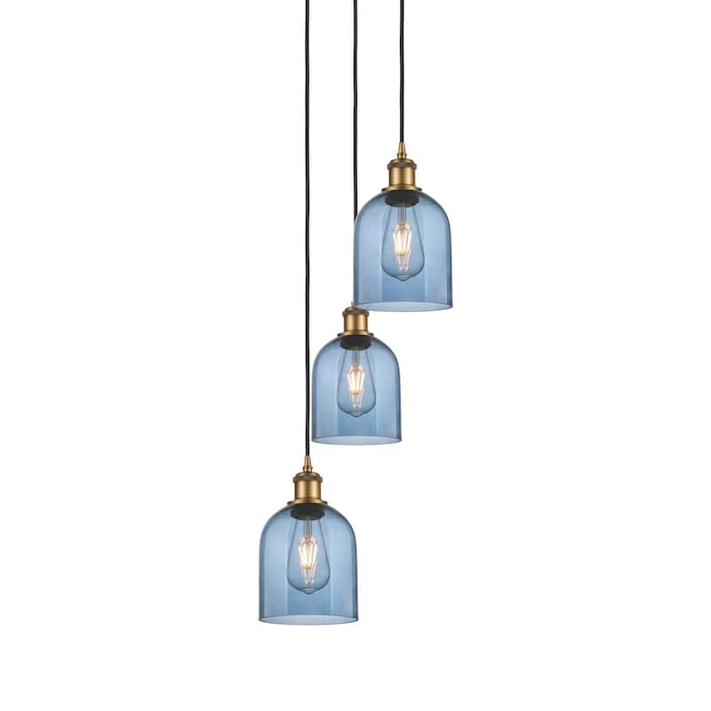Innovations Lighting 113B-3P-30-12 Bella Pendant Bella 3 Light 12" - Brushed Brass / Princess Blue