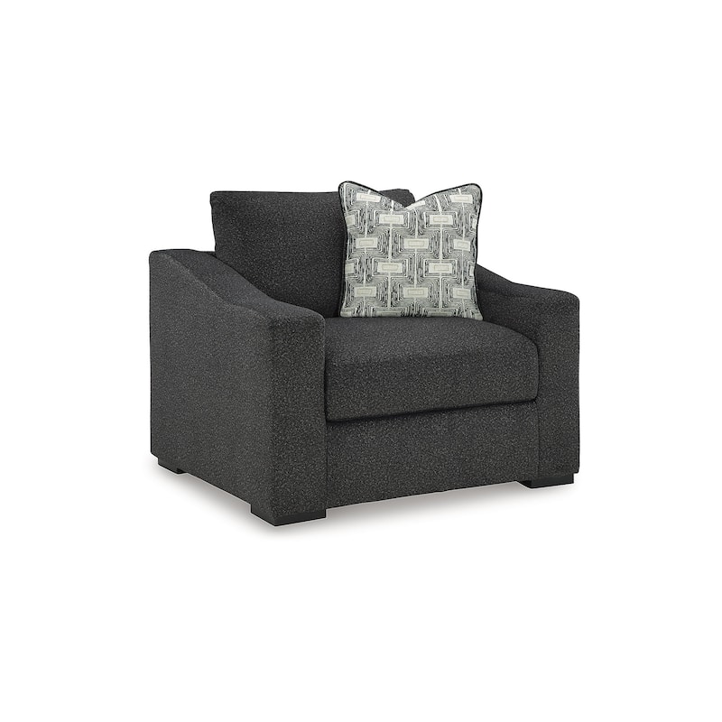 Signature Design by Ashley Wryenlynn Black/Gray Oversized Chair - 48"W x 40"D x 40"H