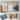 White And Gold Brushstroke Abstract Painting III - Abstract Collages Wall Art Set of 3 - Modern Framed Canvas Wall Art