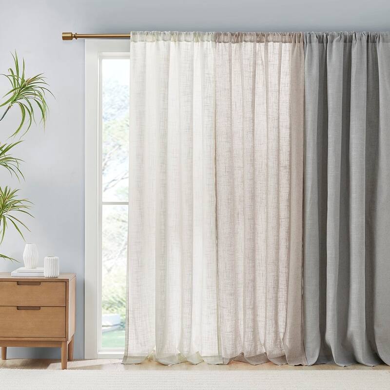 Linen Blend Light Filtering Curtain Panel