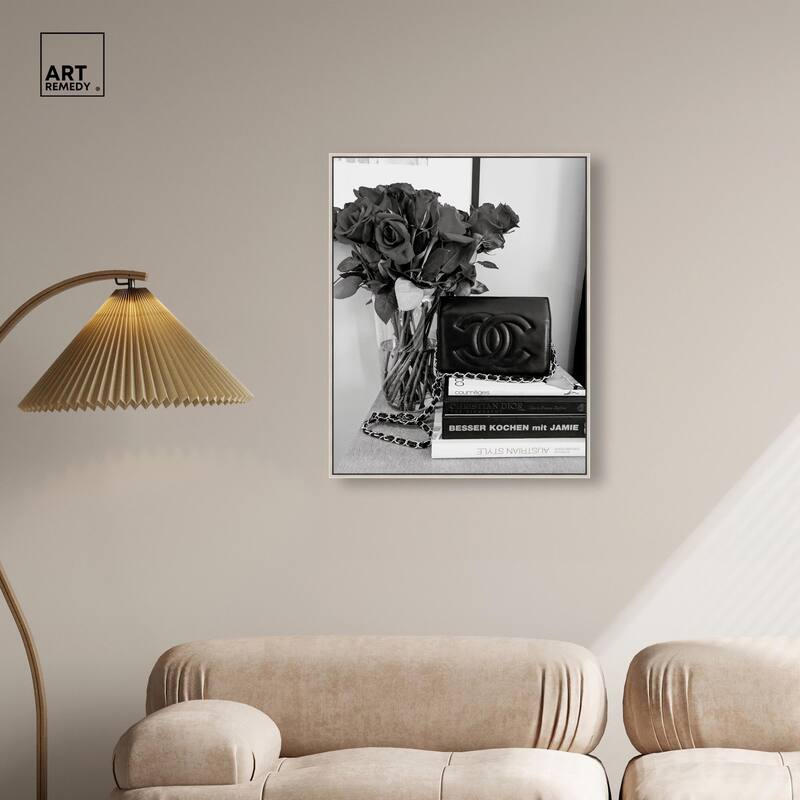 Classic Bag and Roses Canvas by Art Remedy