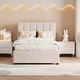 preview thumbnail 2 of 16, Twin Size Upholstered Platform Bed with a Hydraulic Storage System, Beige