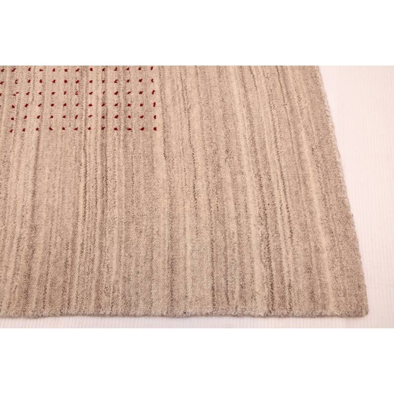 ECARPETGALLERY Hand Loomed Kashkuli Gabbeh Taupe Wool Rug - 8'1 x 9'10