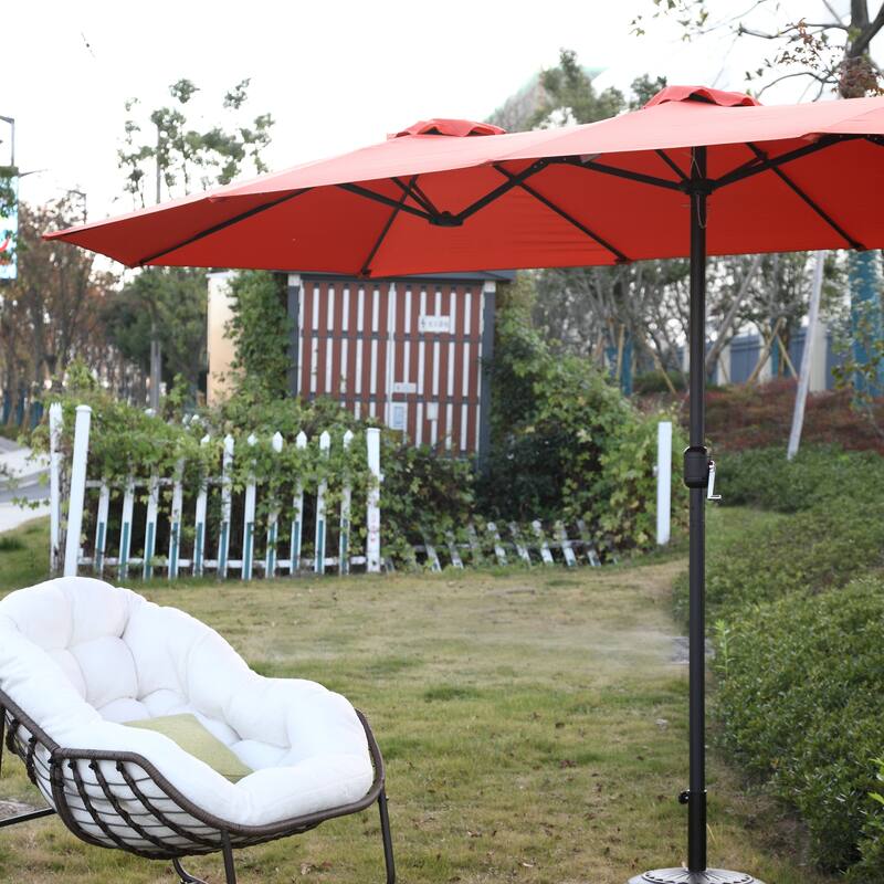 14.8 Ft Double Sided Outdoor Umbrella Orange