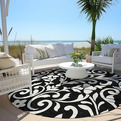 Machine Washable Indoor/ Outdoor Chantille Traditional Rug