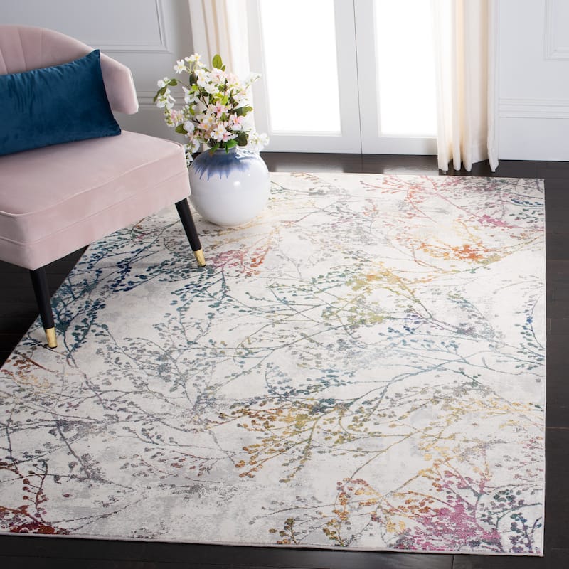 SAFAVIEH Aria Eden Floral Branches Rug - 4' x 6' - Ivory/Blue