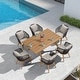 preview thumbnail 17 of 20, PURPLE LEAF Outdoor Dining Set for Garden Deck Wicker Table and Chairs Set-11 Piece Teak (7 Pcs Rectangular Teak Table)