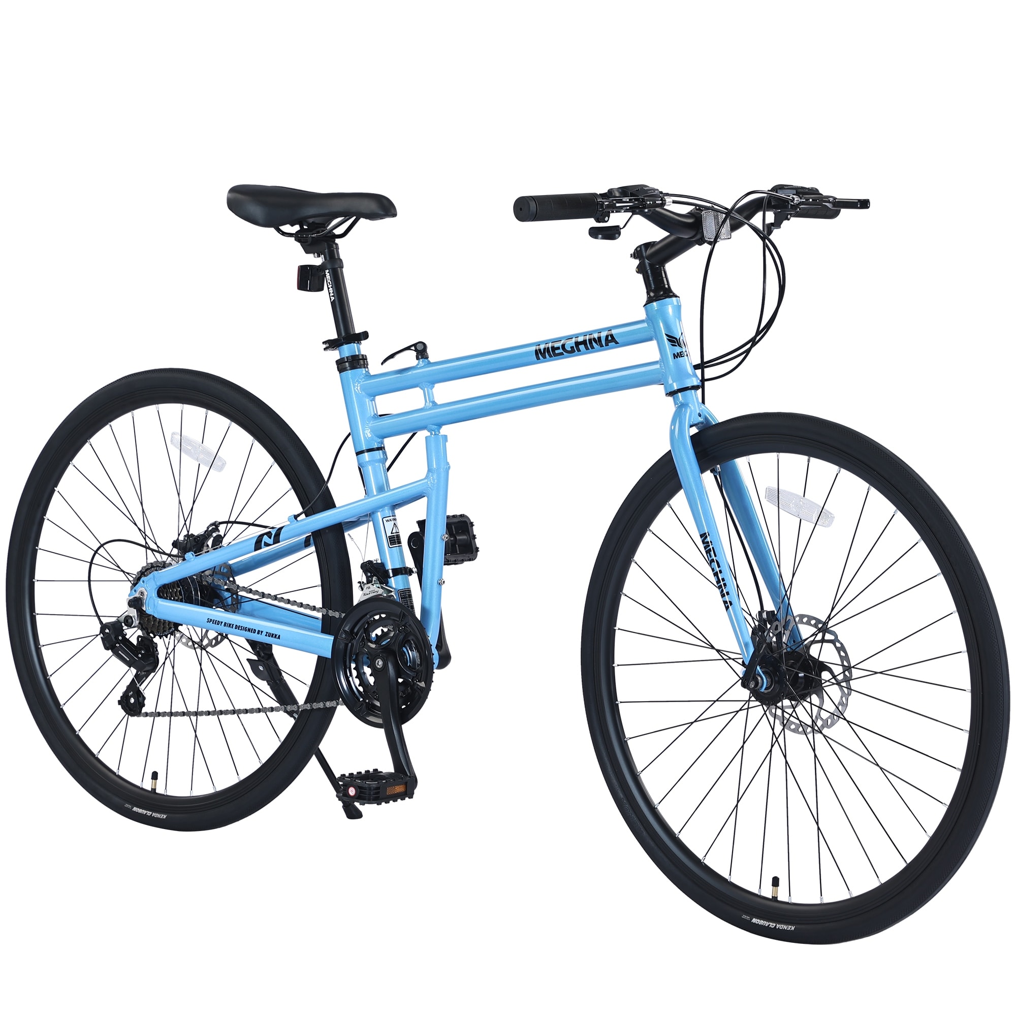 21 Speed Hybrid Bike Folding Bike City Bicycle Road Bike Blue
