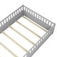 preview thumbnail 14 of 12, Grey Full Size Pine Wood Floor Bed with Full-length Guardrail and Door for Kids, Adults