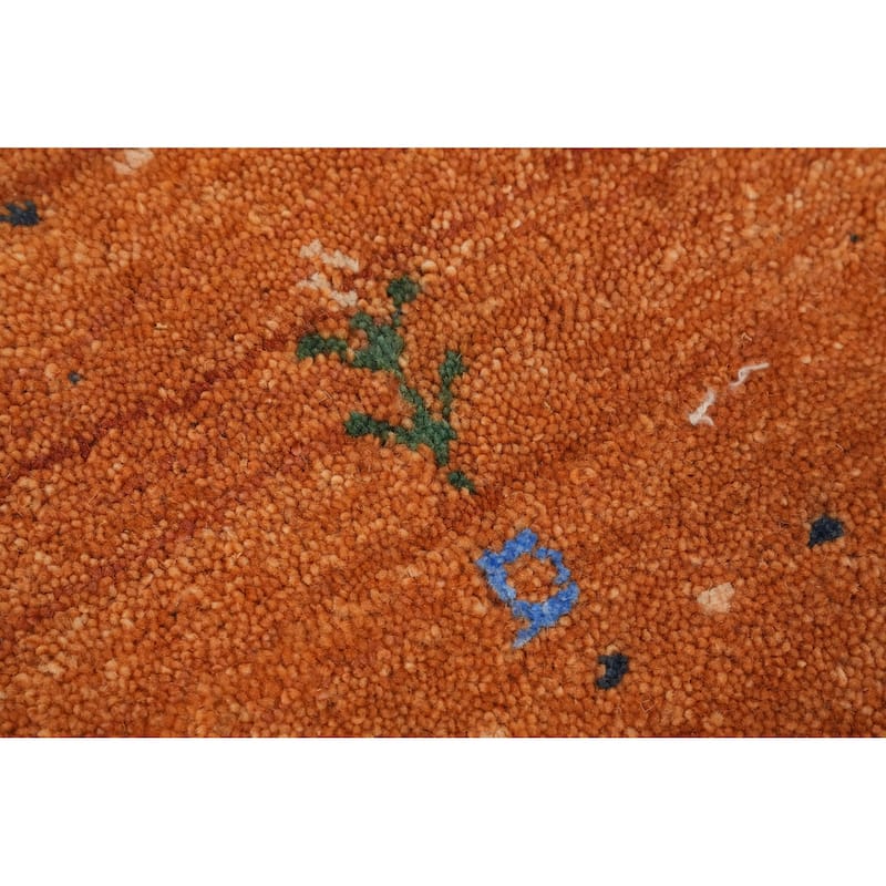 Hand Knotted Oriental 100% Wool Carpet Tribal Animal Pictorial Oranges & Rust Gabbeh Area Rug - 7' 11'' X 4' 10''