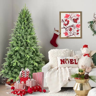 7.5FT Classic Christmas Tree with 2155 PE+PVC Tips-Realistic Hinged Branches, Easy Assembly