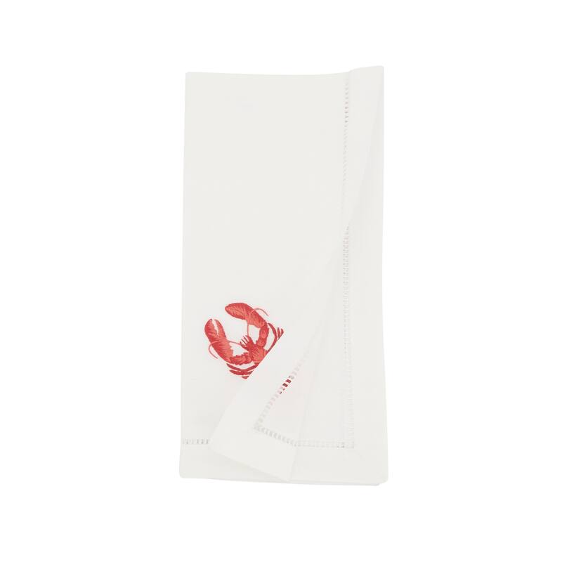 Ocean Treasures Embroidered Lobster Napkin (Set of 6) - 20"x20"