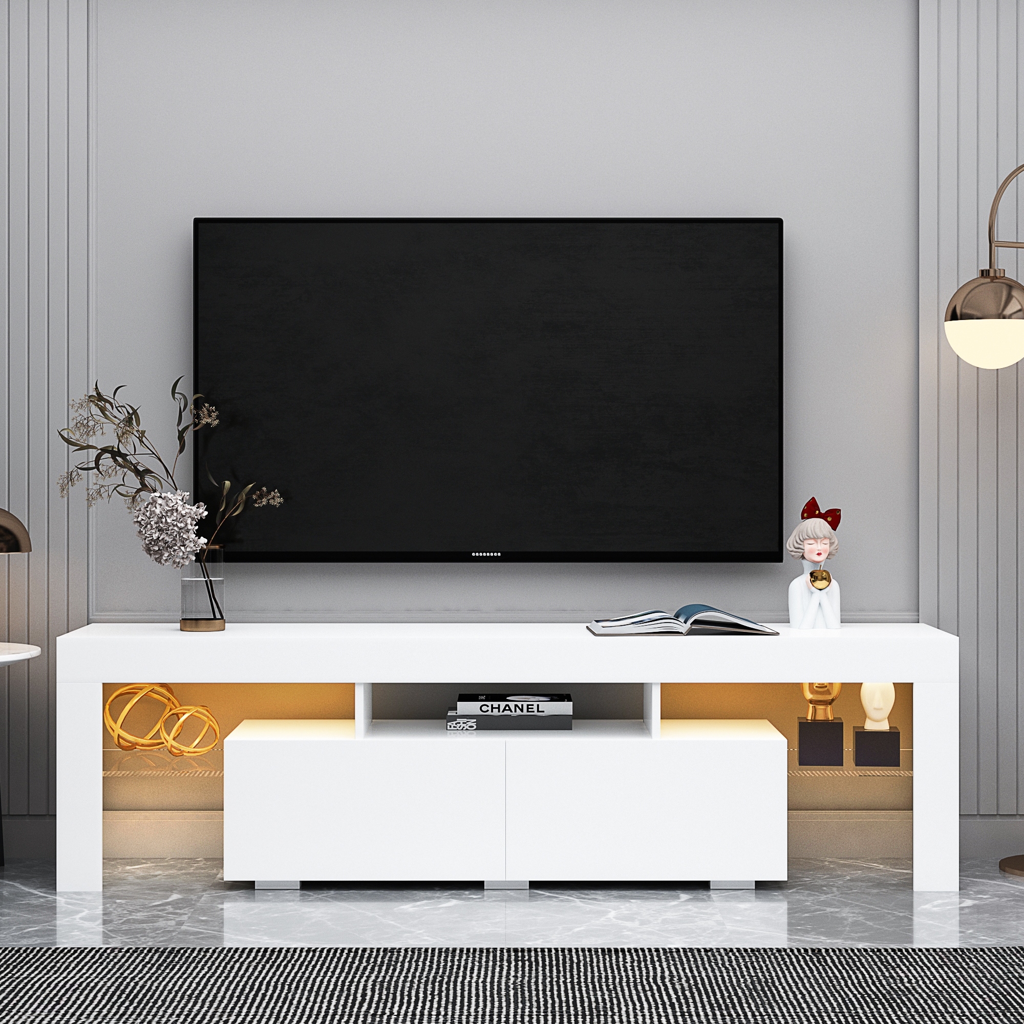 Minimalist tv stand shop white