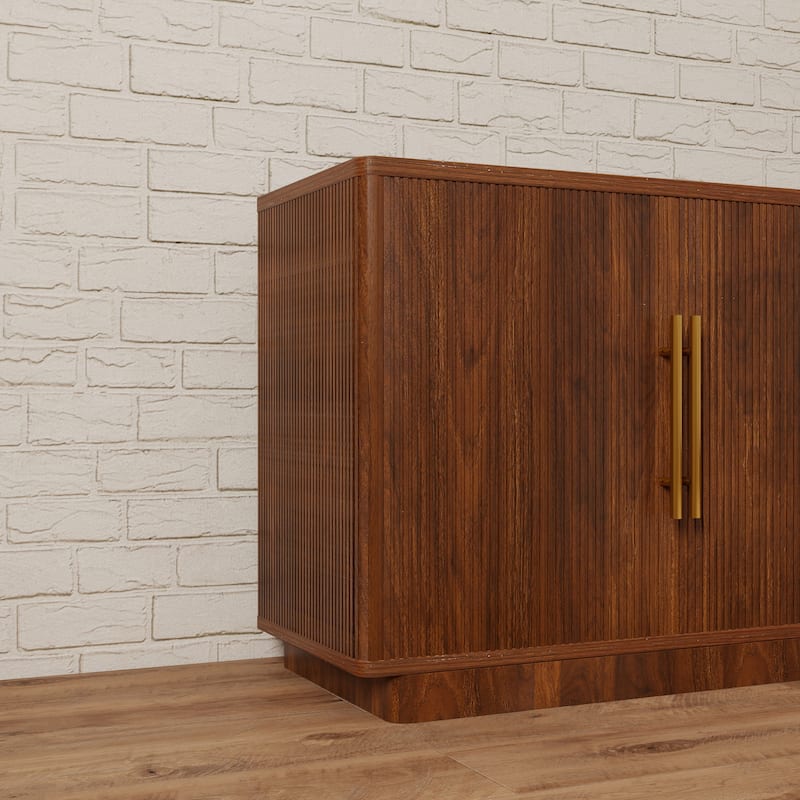 70"W Modern Fluted TV Stand for TV up to 78" with Storage