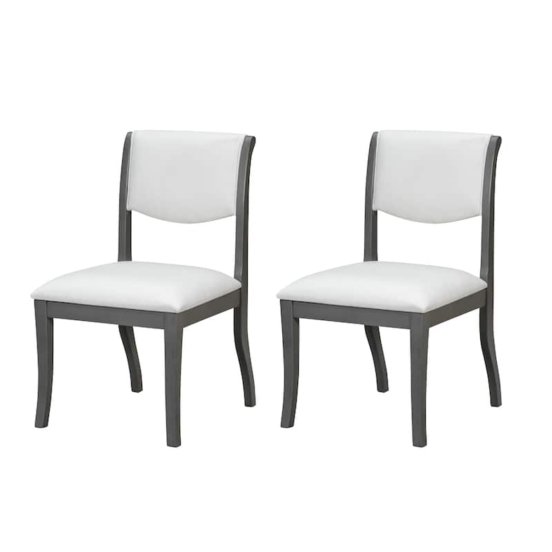 Upholstered Dining Chairs Set of 2, Traditional Elegant Side Chairs with Curved Leg, Wood Frame, Fabric Armless Kitchen Chairs