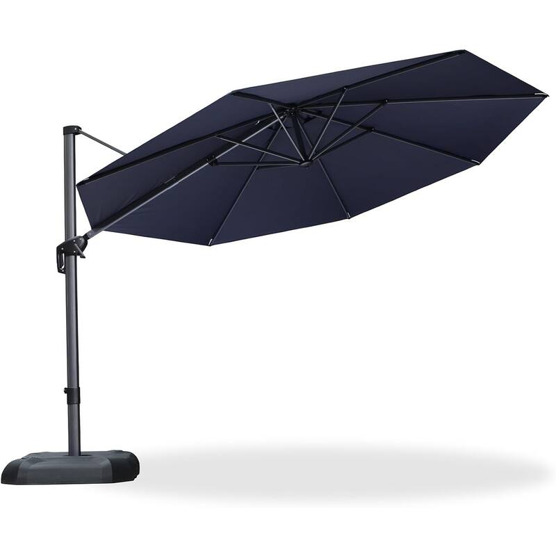 PURPLE LEAF Round 360 Degree Rotation Patio Cantilever Umbrella