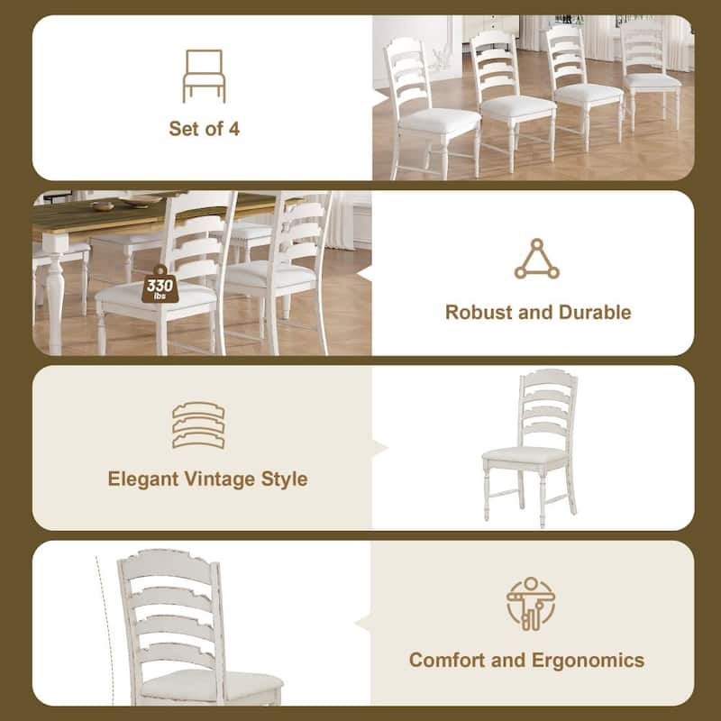 82.7 Inch 9-Piece Traditional Extendable Dining Table Set