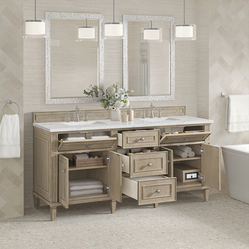 James Martin Vanities 424-V72-3ENC Lorelai 72" Double Basin Wood