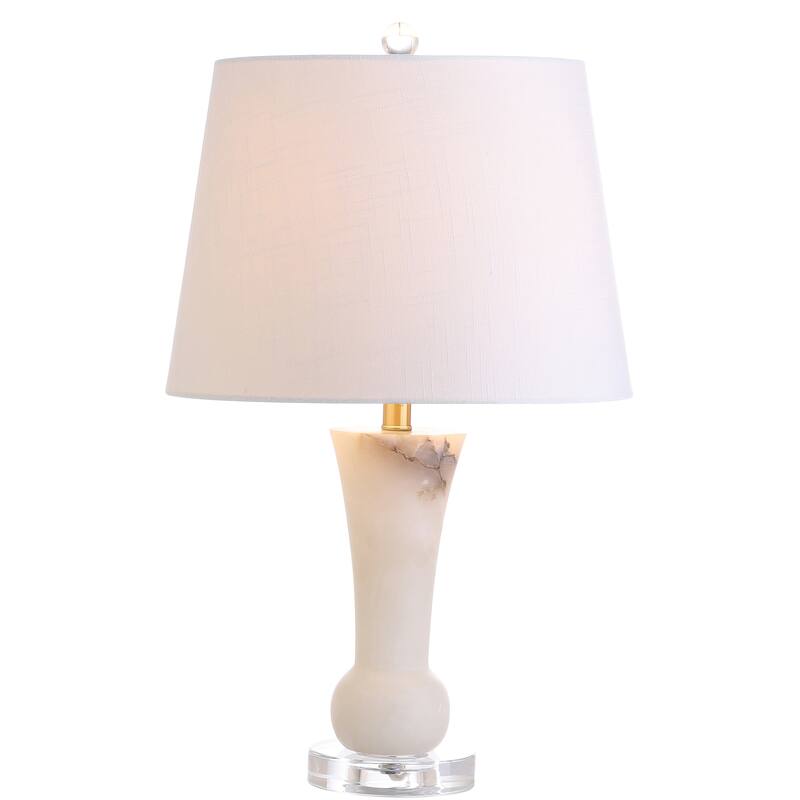 JONATHAN Y Eliza 23" Alabaster LED Table Lamp, Crystal Base