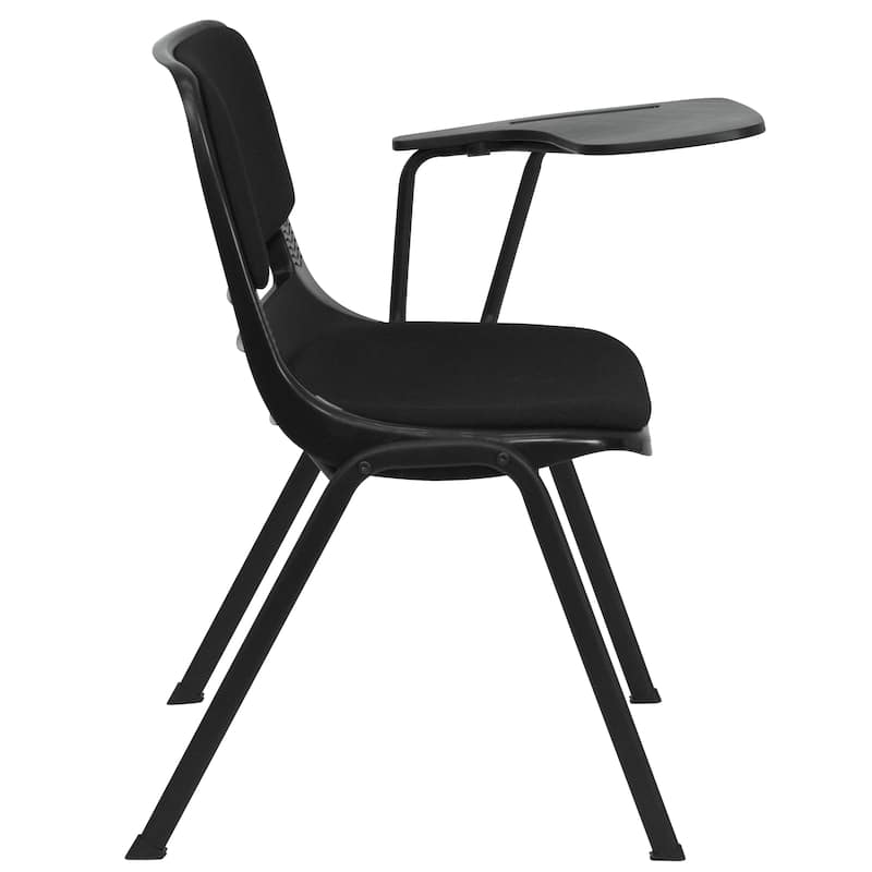 5 Pack Padded Ergonomic Shell Chair with Left Handed Flip-Up Tablet Arm