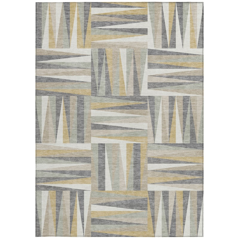 HomeRoots Geometric Transitional Rectangle Outdoor Rug