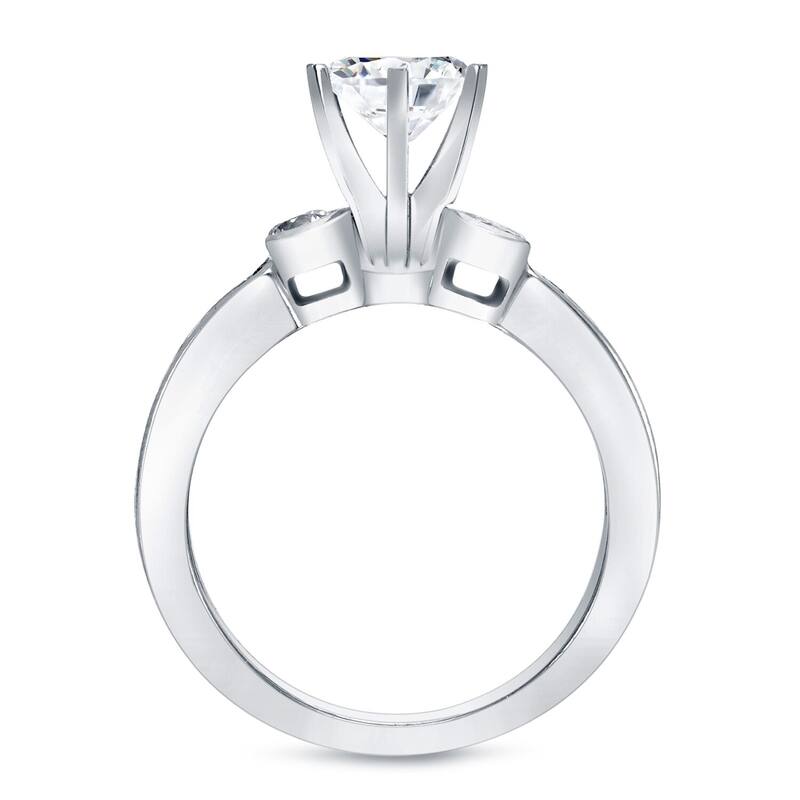 Auriya 14k Gold 2 1/2ctw Round 3-stone Diamond Engagement Ring Set