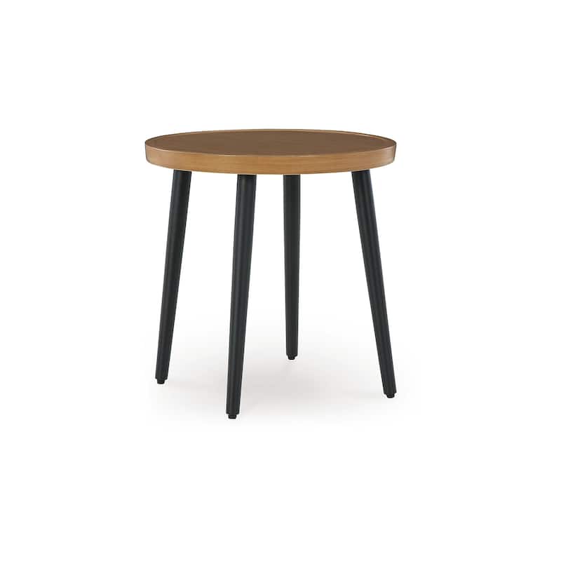 Signature Design by Ashley Horizon Hall Brown/Black Outdoor End Table - 22.13" W x 22.13" D x 22.88" H
