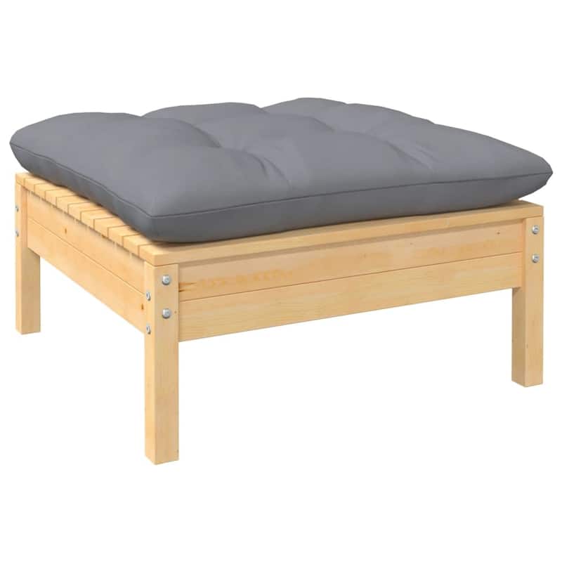 vidaXL Solid Wood Pine Patio Lounge Set 3 Piece with Cushions Multi Colors - 25" x 25" x 24.6"