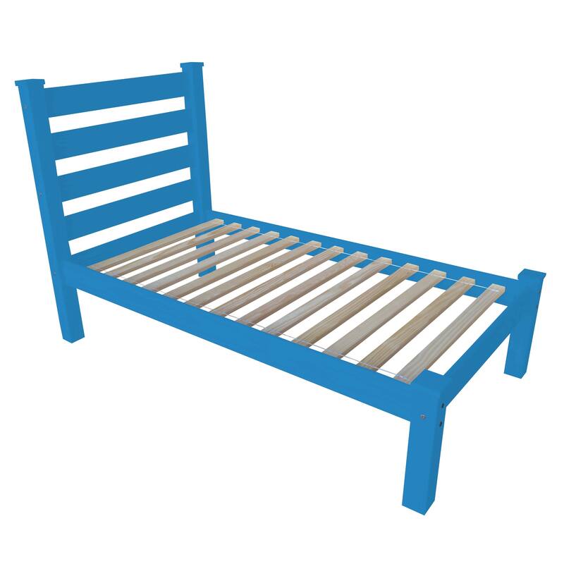 Homestead Unfinished Solid Pine Twin Platform Bed - CARIBBEAN BLUE