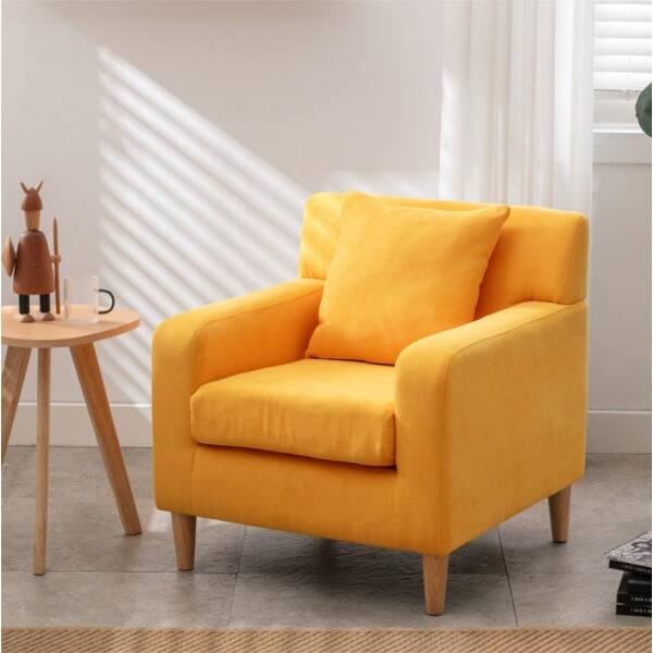 slide 2 of 18, Home Office Armchair Guest Sofa Reading chair, Fabric Yellow
