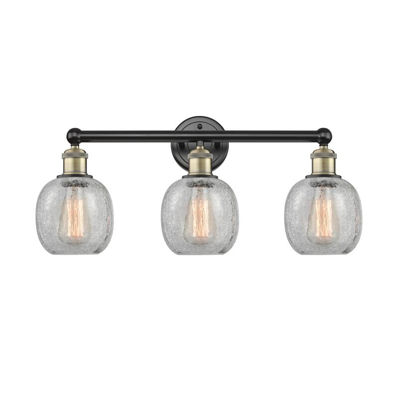 Innovations Lighting 616-3W-12-24 Belfast Vanity Belfast 3 Light 24" - Black Antique Brass / Clear Crackle