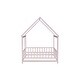 preview thumbnail 73 of 127, Wood Toddler House Bed with Roof Frame and Safety Guardrails Montessori Floor Bed without Slats No Door Houseshaped Platform Bed