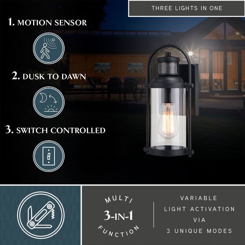 Vaxcel Lighting T0737 Winfield 12" Tall Outdoor Wall Sconce with Clear