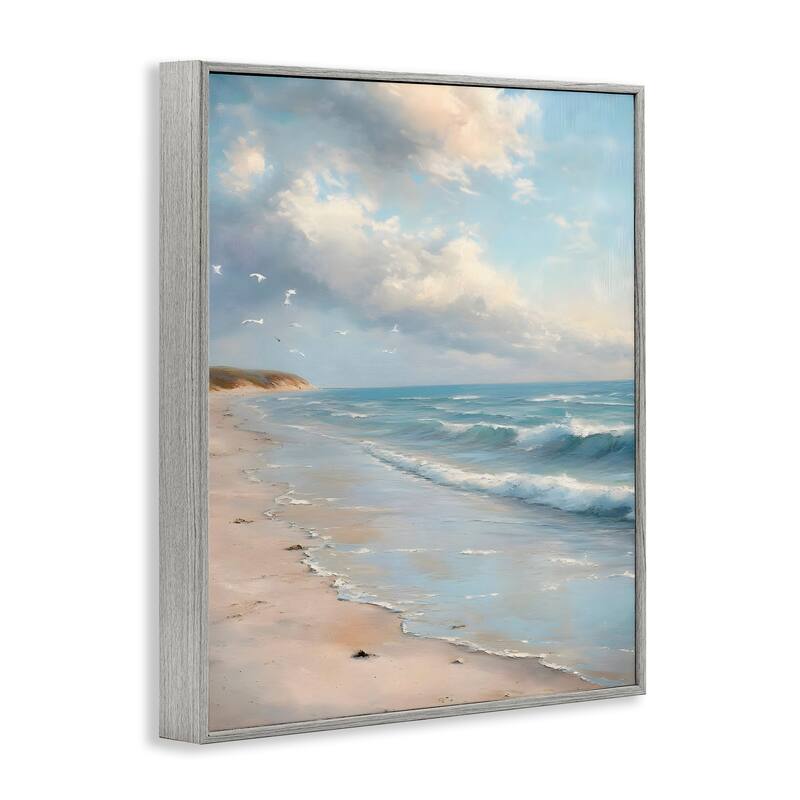 Stupell Where Seagulls Fly Beach View Framed Giclee Art Design By Franklyn Gregory