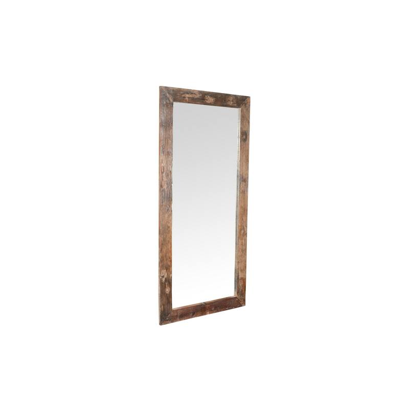 Wooden Plank Rectangular Wall Mirror - 70" - Brown