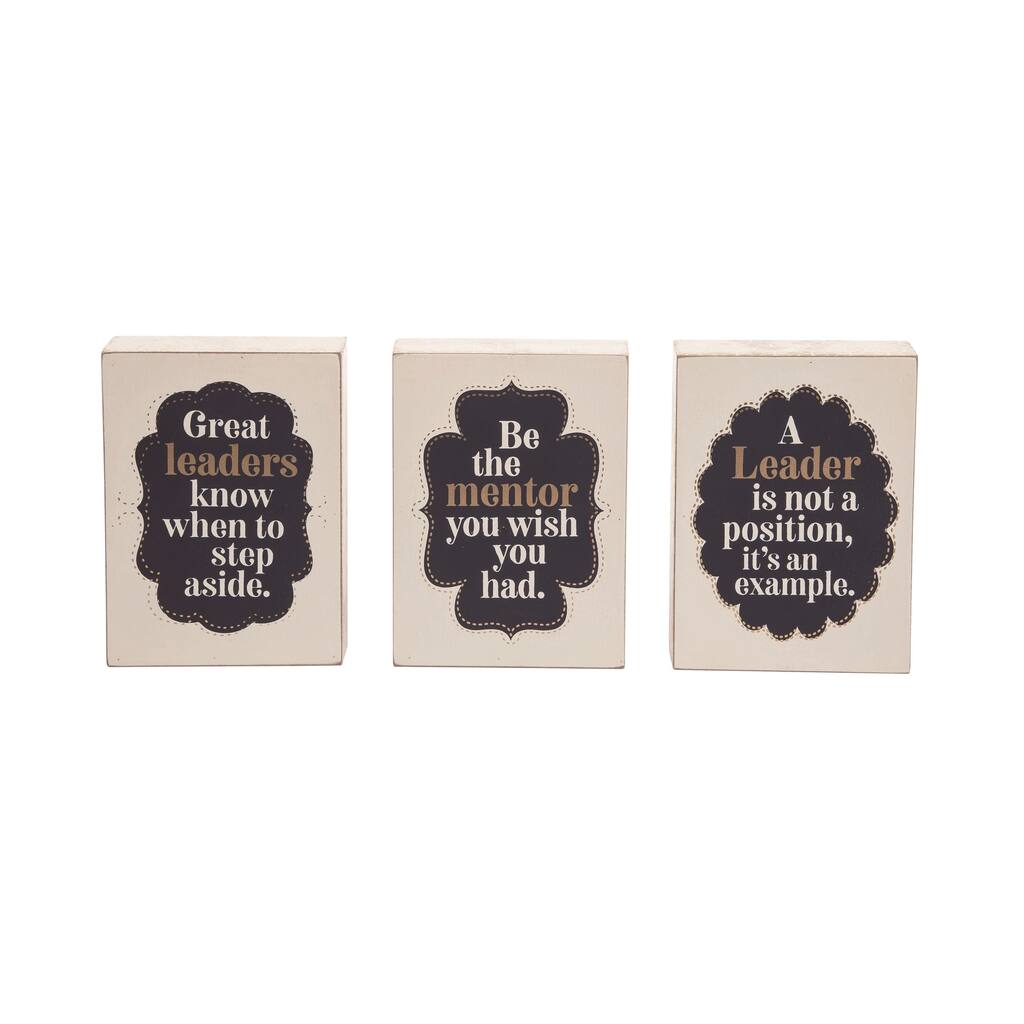 Transpac MDF Leadership Box Decor Set of 3 Spring Home Decorations