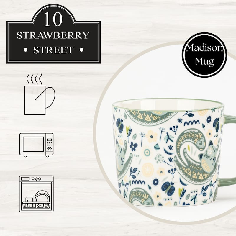 10 Strawberry Street Madison Animal Mugs, Set of 4