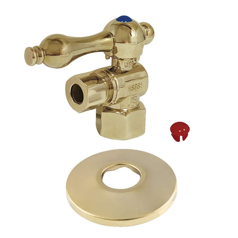 Kingston Brass Vintage 1/2" FIP x 3/8" OD Comp Quarter-Turn Angle Stop Valve with Flange